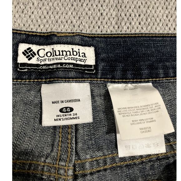 Columbia Vintage Jeans Men's 44X32 Dark Wash Loose Straight Outdoors Hunting - Picture 5 of 9